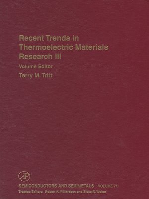 cover image of Recent Trends in Thermoelectric Materials Research